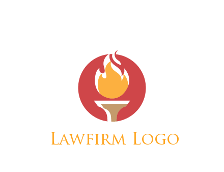 torch with fire in circle