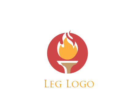 torch with fire in circle
