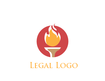 torch with fire in circle
