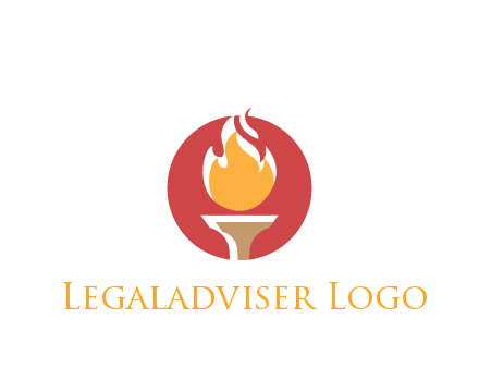 torch with fire in circle