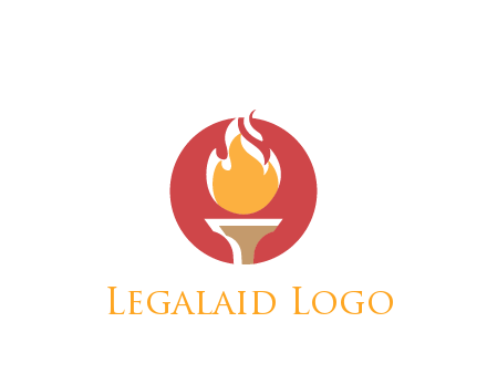 torch with fire in circle