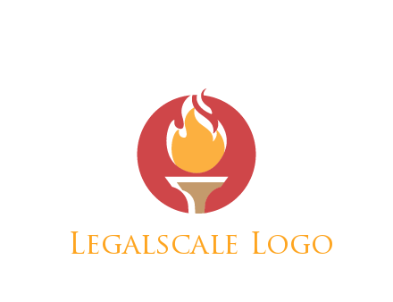 torch with fire in circle