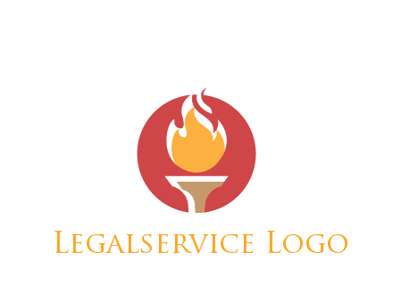 torch with fire in circle