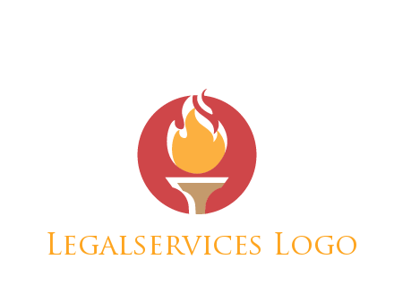torch with fire in circle