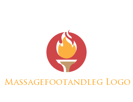 torch with fire in circle