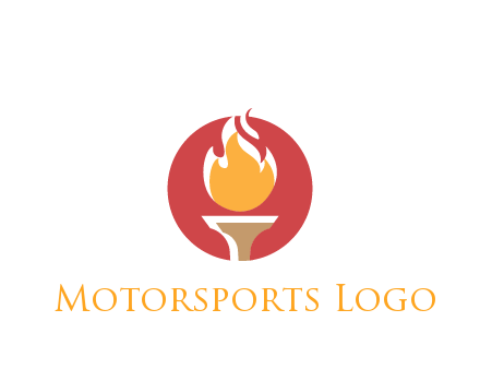 torch with fire in circle