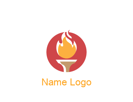 torch with fire in circle