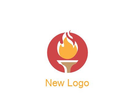 torch with fire in circle