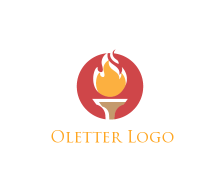 torch with fire in circle