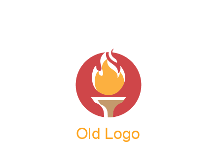 torch with fire in circle