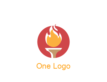 torch with fire in circle
