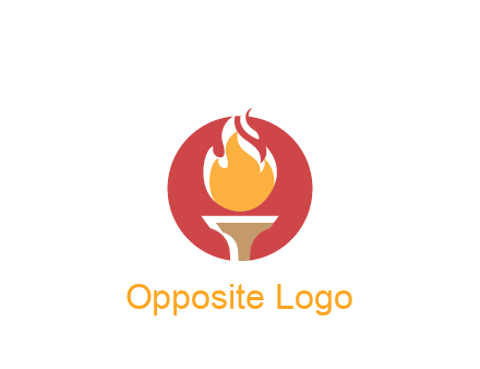 torch with fire in circle