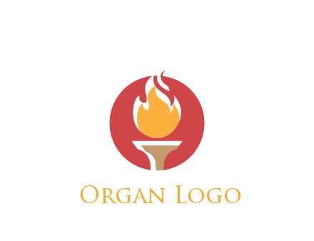 torch with fire in circle