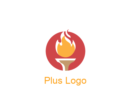 torch with fire in circle