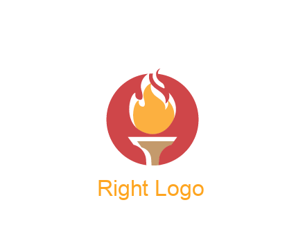 torch with fire in circle