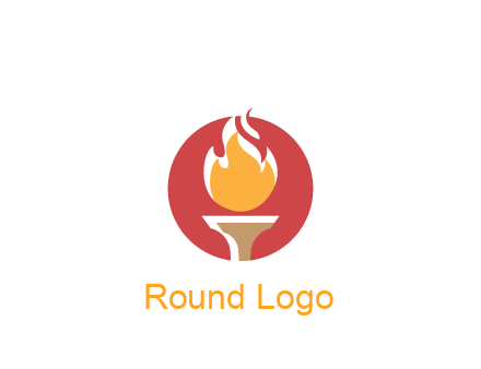 torch with fire in circle