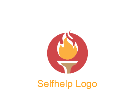 torch with fire in circle