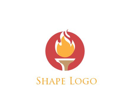 torch with fire in circle