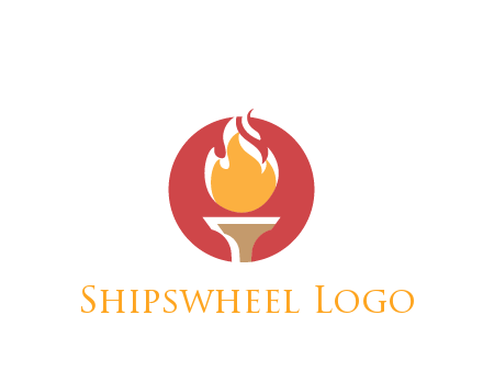 torch with fire in circle