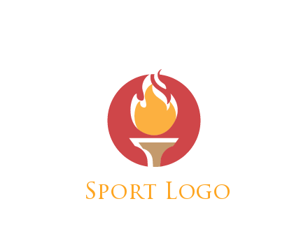 torch with fire in circle