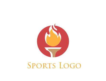 torch with fire in circle