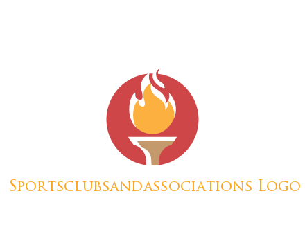 torch with fire in circle