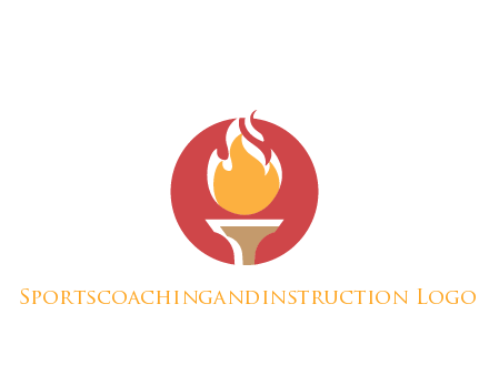 torch with fire in circle