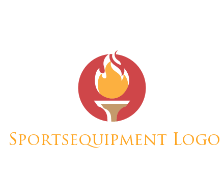torch with fire in circle