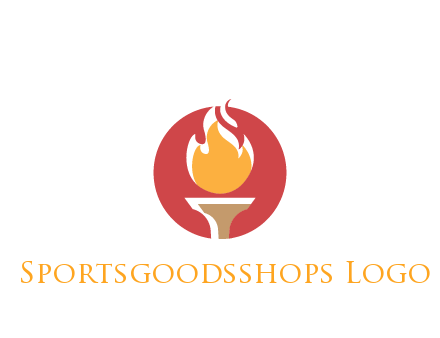 torch with fire in circle