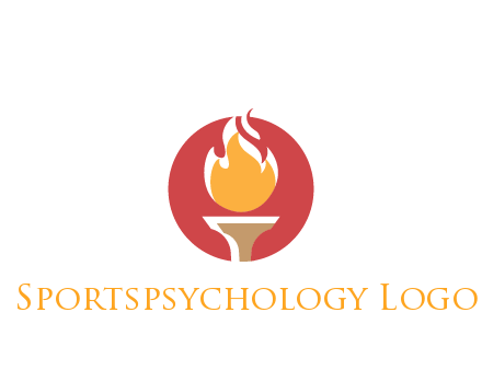 torch with fire in circle