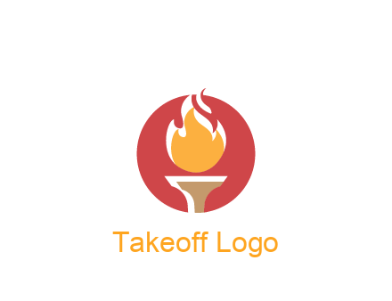 torch with fire in circle