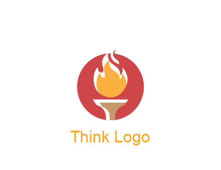 torch with fire in circle