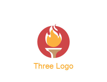 torch with fire in circle