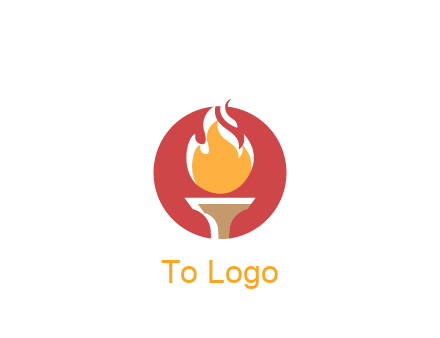 torch with fire in circle