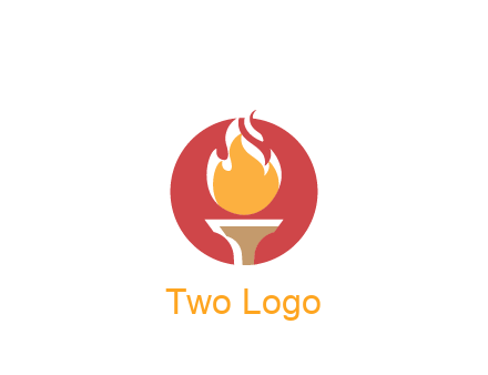 torch with fire in circle