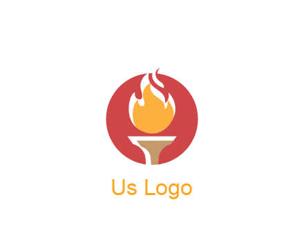 torch with fire in circle