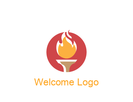 torch with fire in circle