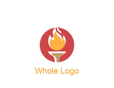 torch with fire in circle