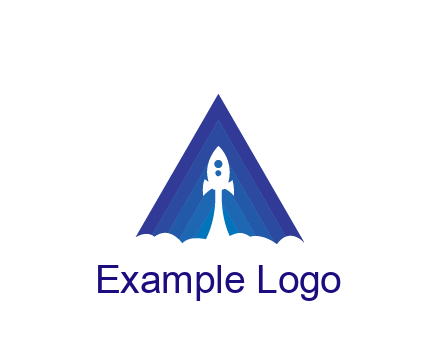 negative spacing rocket flying with smoke in pyramid