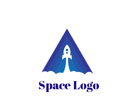negative spacing rocket flying with smoke in pyramid