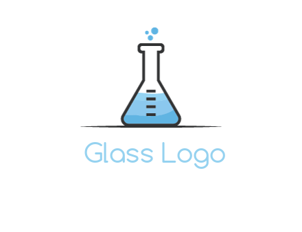 liquid and bubbles in flask