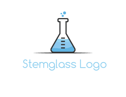 liquid and bubbles in flask