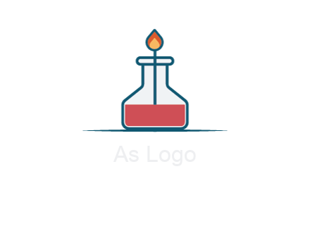 fire in flask with liquid