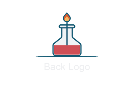 fire in flask with liquid