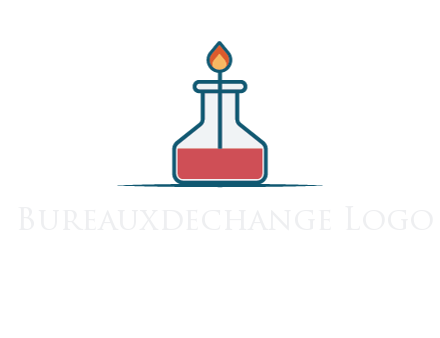 fire in flask with liquid