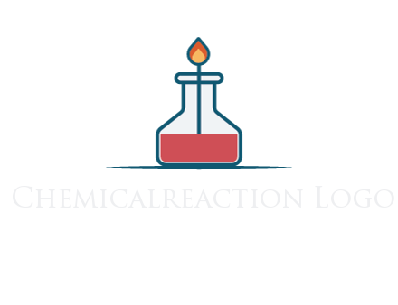 fire in flask with liquid