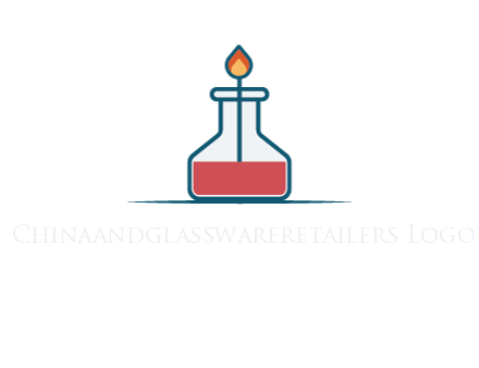 fire in flask with liquid