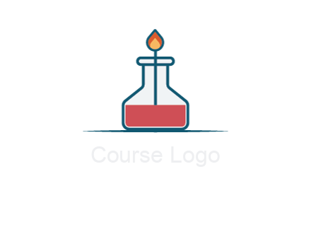 fire in flask with liquid