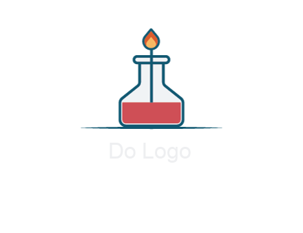 fire in flask with liquid
