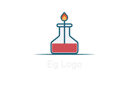 fire in flask with liquid